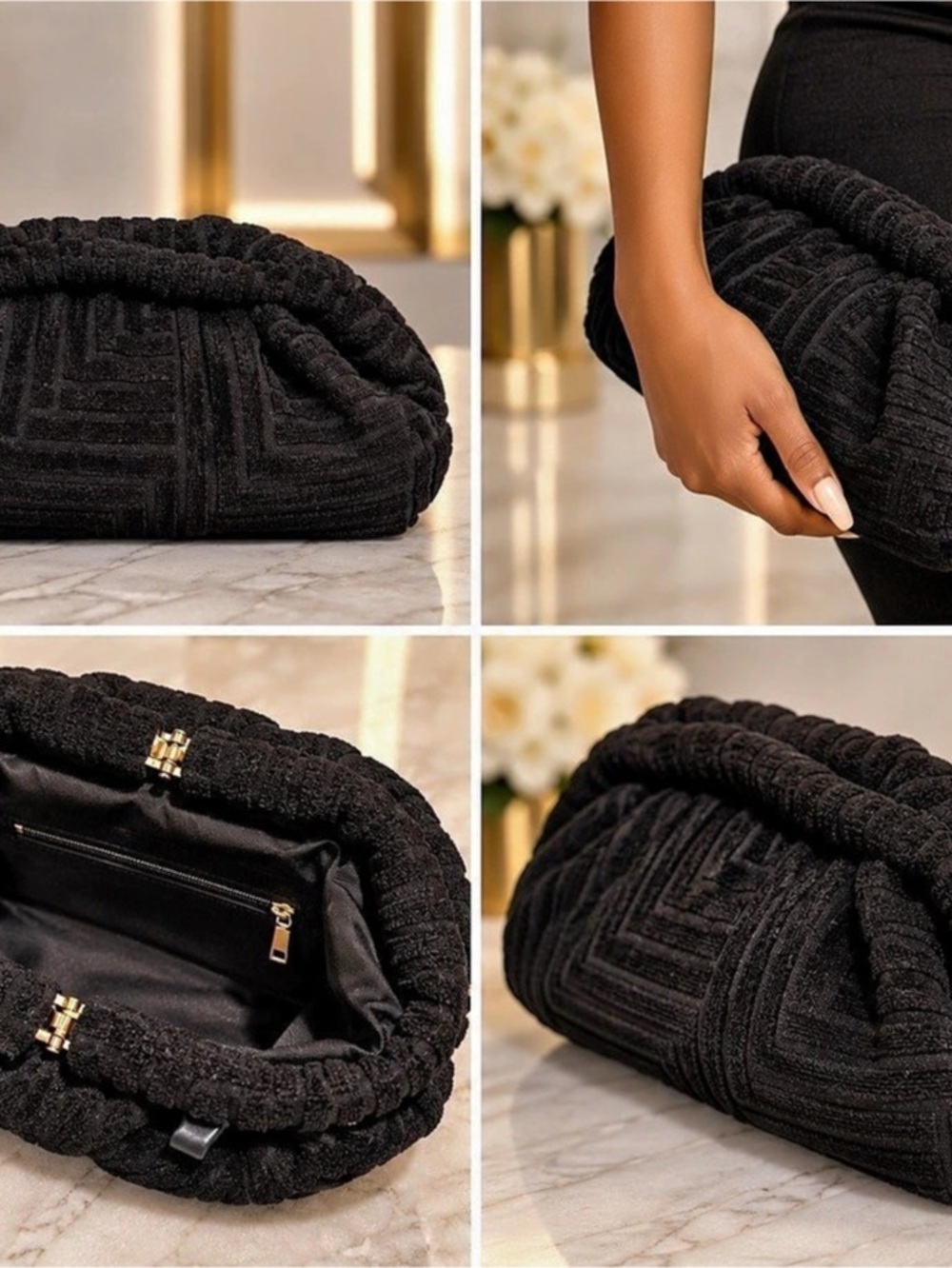 Cloth Clutch Black
